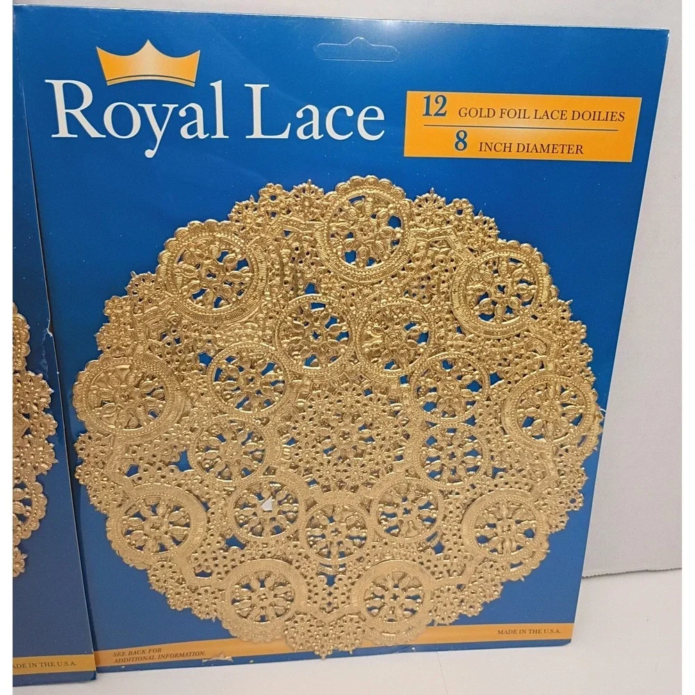 Royal Lace Gold Foil Paper Doilies 8